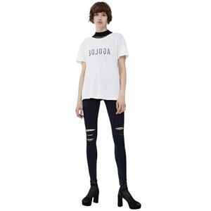 AGOLDE Sophie Hi Rise Skinny Ruthless Black Skinny Fit Distressed Jeans Size 26